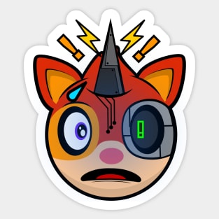 Shocked Cyborg Squirrel Oskar Sticker